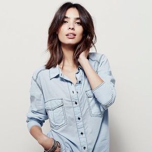 NWT Women's Free People Last Chance Button Down XS